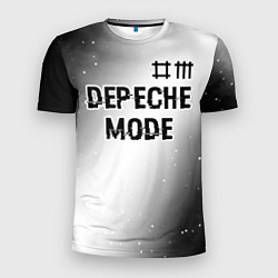Футболка спортивная мужская Depeche Mode glitch на светлом фоне: символ сверху, цвет: 3D-принт