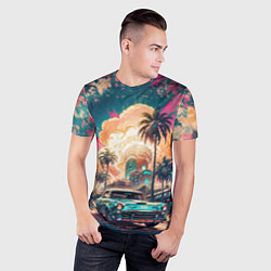 Футболка спортивная мужская Атомная поездка на машине, цвет: 3D-принт — фото 2
