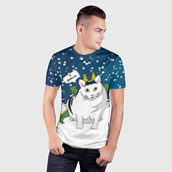 Футболка спортивная мужская Я дракон - кот, цвет: 3D-принт — фото 2