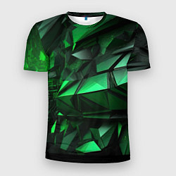 Мужская спорт-футболка Green abstract