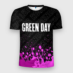 Футболка спортивная мужская Green Day rock legends посередине, цвет: 3D-принт