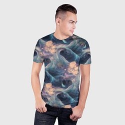 Футболка спортивная мужская Волнообразная фрактальная абстракция, цвет: 3D-принт — фото 2