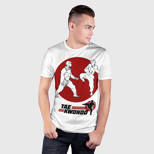 Мужская спорт-футболка Бойцы тхэквондо / 3D-принт – фото 3