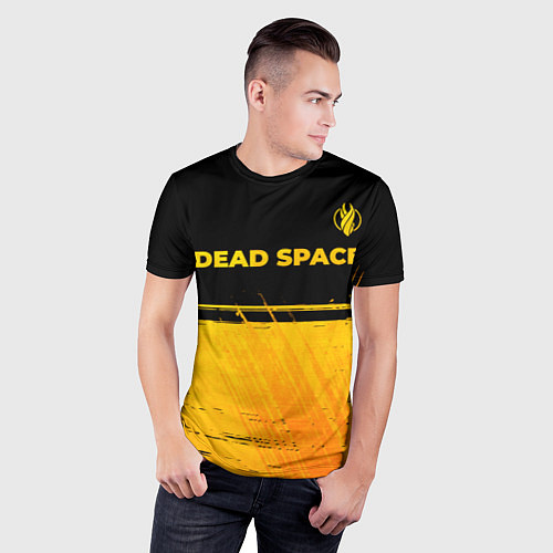 Мужская спорт-футболка Dead Space - gold gradient посередине / 3D-принт – фото 3