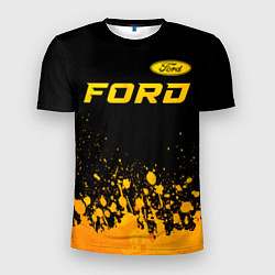Футболка спортивная мужская Ford - gold gradient посередине, цвет: 3D-принт