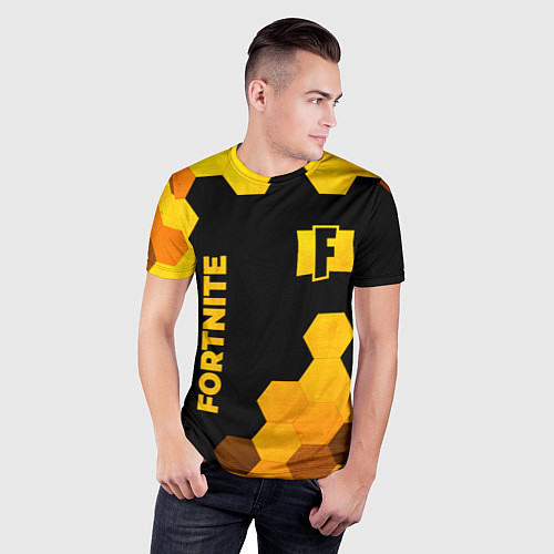 Мужская спорт-футболка Fortnite - gold gradient вертикально / 3D-принт – фото 3