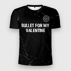 Футболка спортивная мужская Bullet For My Valentine glitch на темном фоне посе, цвет: 3D-принт