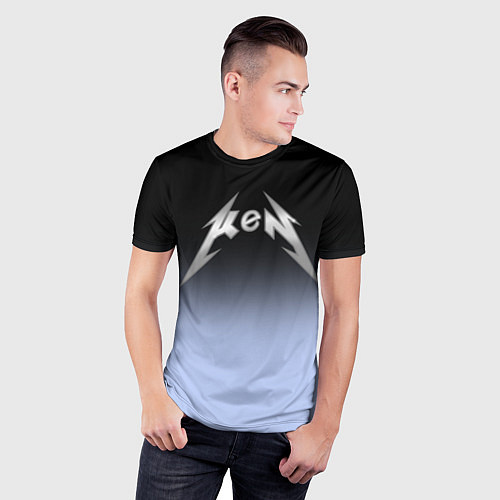Мужская спорт-футболка Кен - стиль металлики: градиент / 3D-принт – фото 3