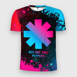 Футболка спортивная мужская Red Hot Chili Peppers - neon gradient, цвет: 3D-принт