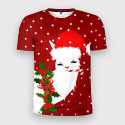 Футболка спортивная мужская Лама - альпака с леденцом, цвет: 3D-принт