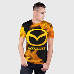 Футболка спортивная мужская Mazda - gold gradient, цвет: 3D-принт — фото 2