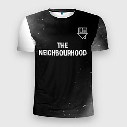 Футболка спортивная мужская The Neighbourhood glitch на темном фоне посередине, цвет: 3D-принт