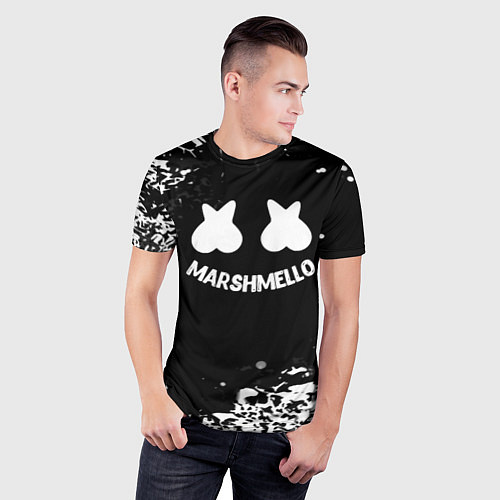 Мужская спорт-футболка Marshmello splash / 3D-принт – фото 3