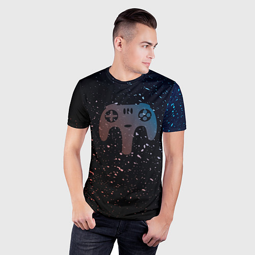Мужская спорт-футболка Млечный геймпад / 3D-принт – фото 3