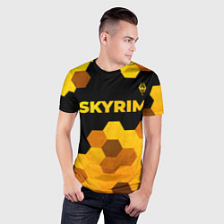 Футболка спортивная мужская Skyrim - gold gradient посередине, цвет: 3D-принт — фото 2