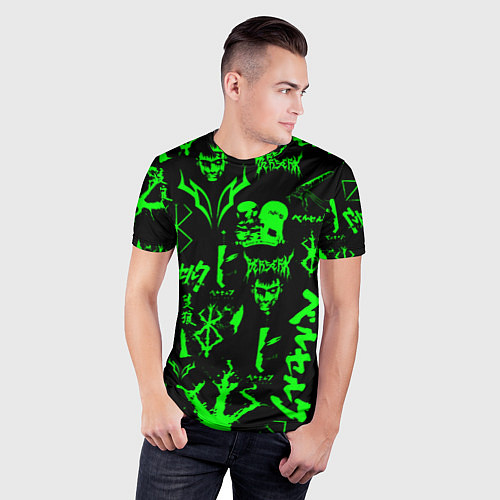 Мужская спорт-футболка Berserk neon green / 3D-принт – фото 3