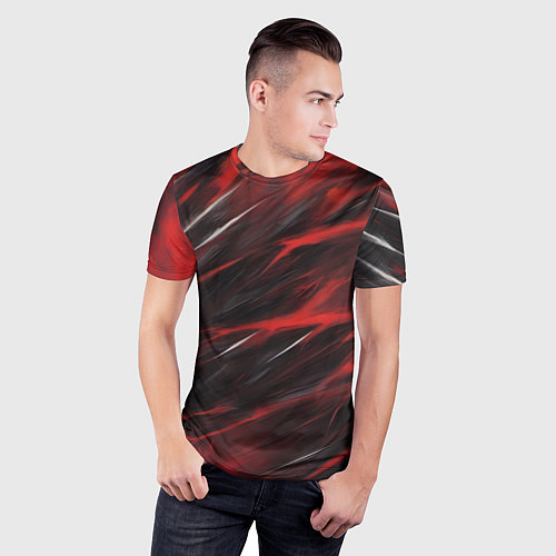 Мужская спорт-футболка Красный шторм / 3D-принт – фото 3