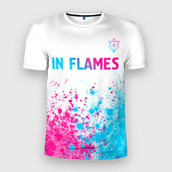 Футболка спортивная мужская In Flames neon gradient style посередине, цвет: 3D-принт