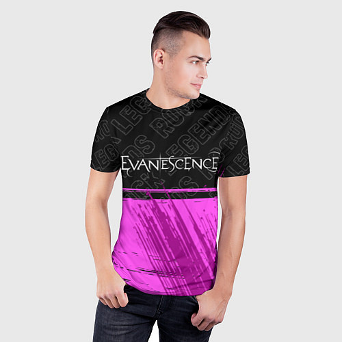 Мужская спорт-футболка Evanescence rock legends посередине / 3D-принт – фото 3