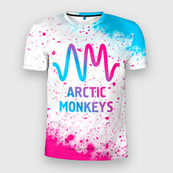 Футболка спортивная мужская Arctic Monkeys neon gradient style, цвет: 3D-принт