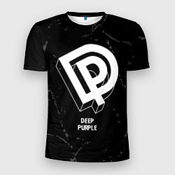 Футболка спортивная мужская Deep Purple glitch на темном фоне, цвет: 3D-принт
