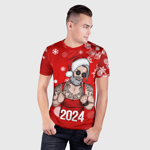 Мужская спорт-футболка Cool man Santa / 3D-принт – фото 3