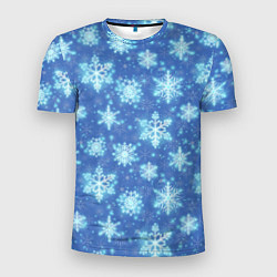 Футболка спортивная мужская Pattern with bright snowflakes, цвет: 3D-принт