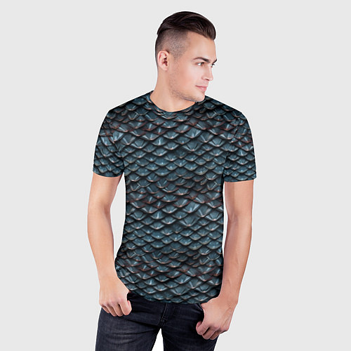 Мужская спорт-футболка Dragon scale pattern / 3D-принт – фото 3