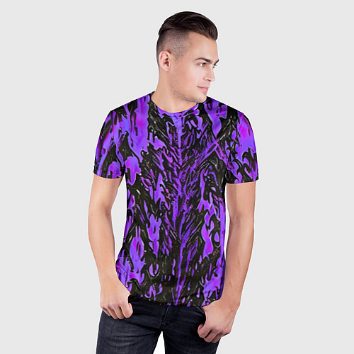 Мужская спорт-футболка Демонический доспех фиолетовый / 3D-принт – фото 3