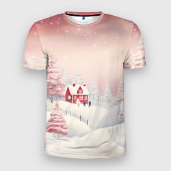 Мужская спорт-футболка Снежное сияние ночи