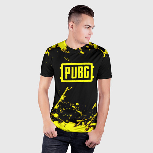 Мужская спорт-футболка PUBG online yellow / 3D-принт – фото 3