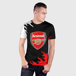 Футболка спортивная мужская Arsenal fc flame, цвет: 3D-принт — фото 2