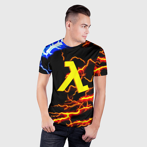 Мужская спорт-футболка Half Life молнии шторм / 3D-принт – фото 3