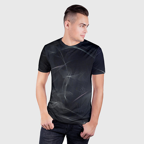 Мужская спорт-футболка Серый дым и тьма / 3D-принт – фото 3