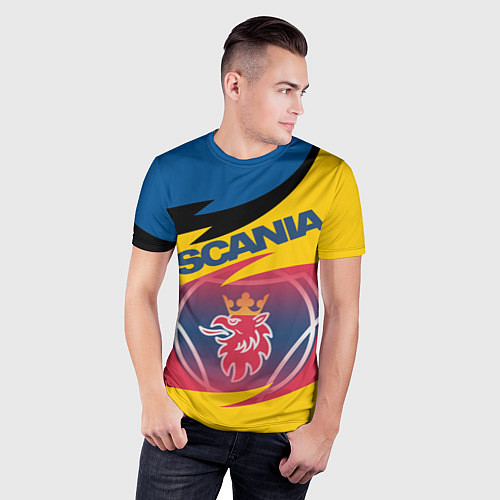 Мужская спорт-футболка Scania logo / 3D-принт – фото 3