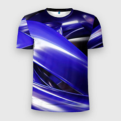 Футболка спортивная мужская Blue black abstract, цвет: 3D-принт