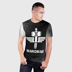Футболка спортивная мужская Manowar glitch на темном фоне, цвет: 3D-принт — фото 2