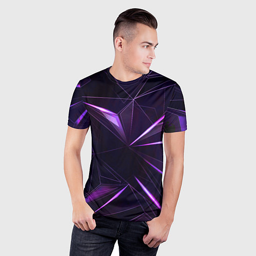 Мужская спорт-футболка Фиолетовый хрусталь / 3D-принт – фото 3