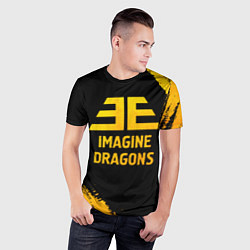 Футболка спортивная мужская Imagine Dragons - gold gradient, цвет: 3D-принт — фото 2