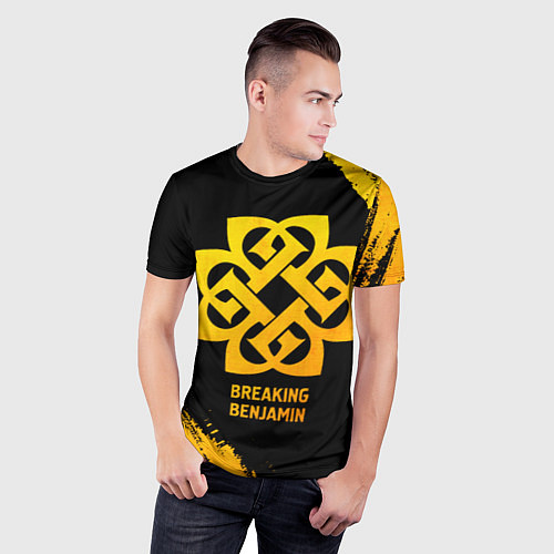 Мужская спорт-футболка Breaking Benjamin - gold gradient / 3D-принт – фото 3