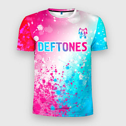 Футболка спортивная мужская Deftones neon gradient style посередине, цвет: 3D-принт