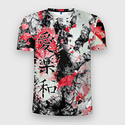 Мужская спорт-футболка Японский стиль иероглифы