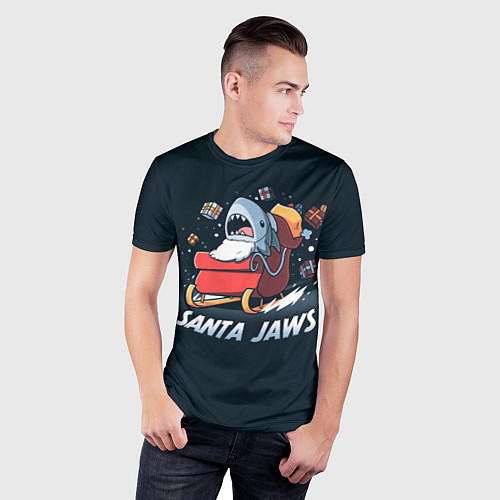 Мужская спорт-футболка Santa Jaws / 3D-принт – фото 3