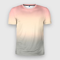 Футболка спортивная мужская Персиковый и серый градиент, цвет: 3D-принт
