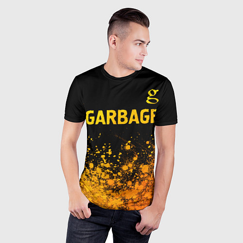 Мужская спорт-футболка Garbage - gold gradient посередине / 3D-принт – фото 3