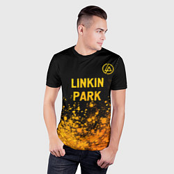 Футболка спортивная мужская Linkin Park - gold gradient посередине, цвет: 3D-принт — фото 2