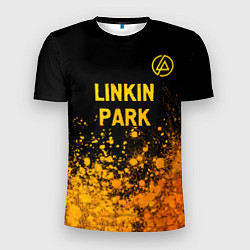 Футболка спортивная мужская Linkin Park - gold gradient посередине, цвет: 3D-принт