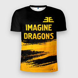 Футболка спортивная мужская Imagine Dragons - gold gradient посередине, цвет: 3D-принт