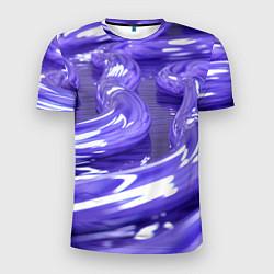 Футболка спортивная мужская Фиолетовая вязкая абстракция, цвет: 3D-принт