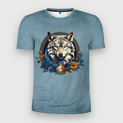 Мужская спорт-футболка Волк портрет